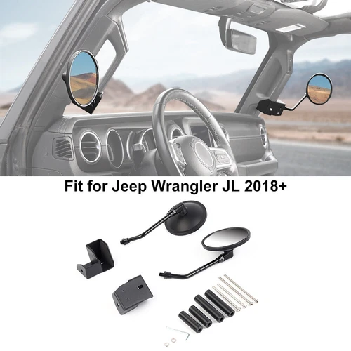 2PCS A-PILLAR HANDLE MOUNTING REAR VIEW MIRROR FOR JEEP WRANGLER JL ACCESSORIES