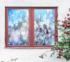 3D White Petals O2013 Window Film Print Sticker Cling Stained Glass UV Block Fa