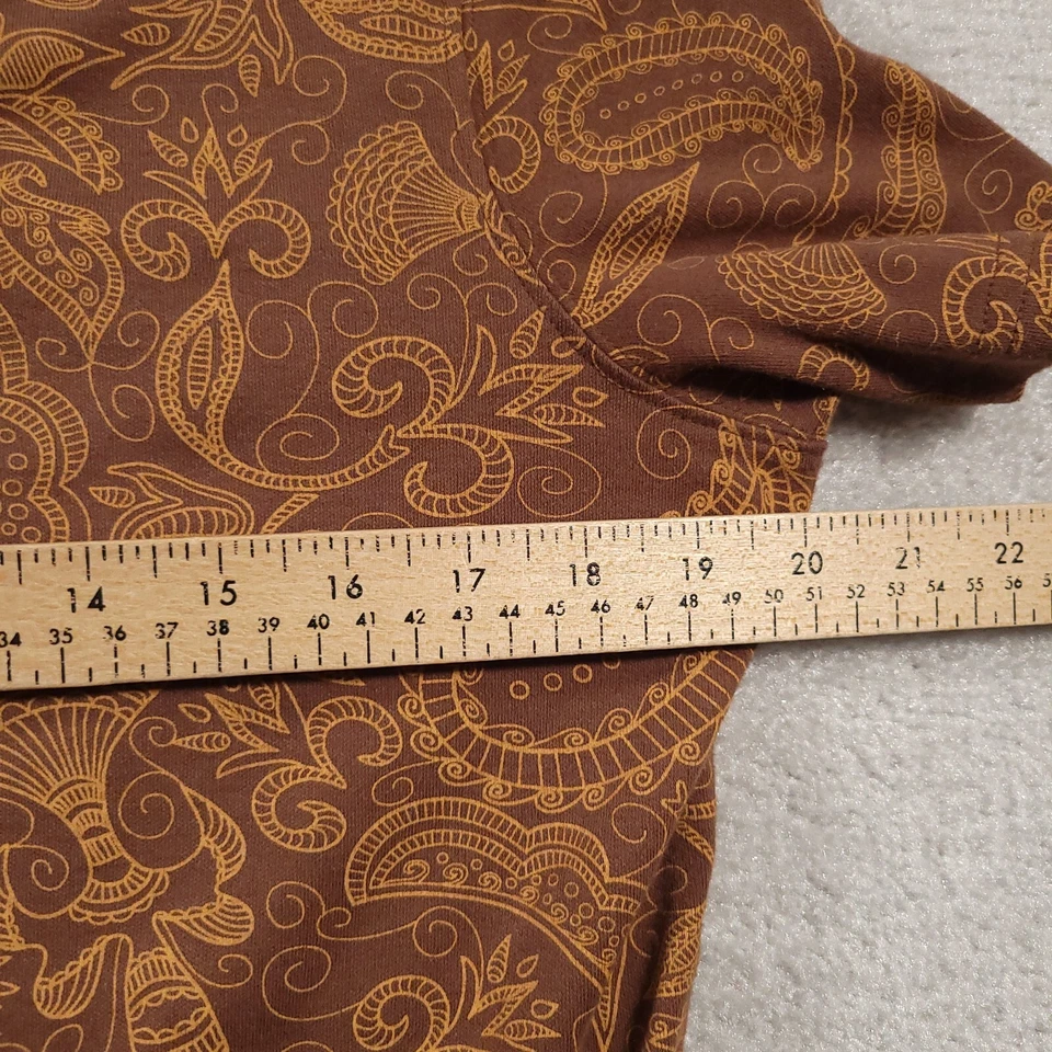 Coral Bay Womens Paisley Shirt Medium Brown Short Sleeve Floral Ladies - Image 4 of 4