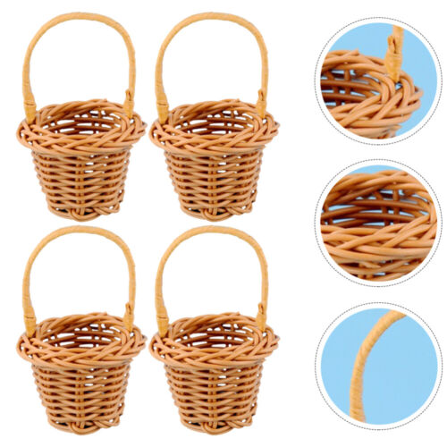 Miniature Flower Basket Farmhouse Hanging Decor Braided Basket