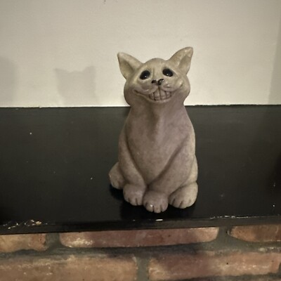 Quarry Critters Cat Chico 2000 Figurine Second Nature Design Big Smile Adorable 
