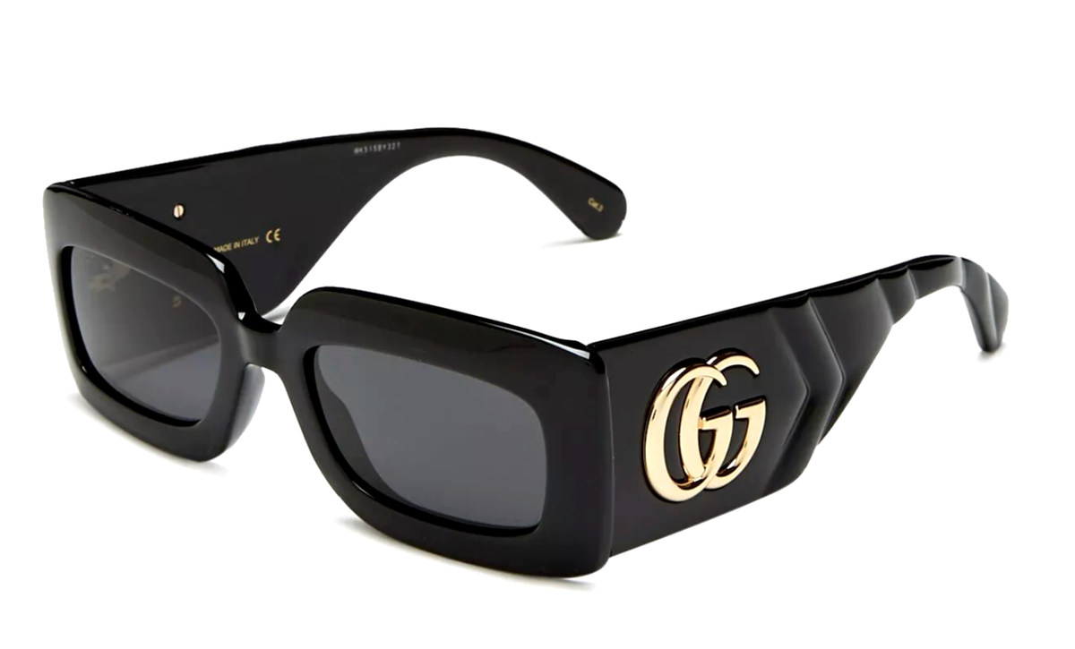 GUCCI sunglasses ラインストーン ブラック ゴールド GG Gucci GG1771S XS (51 - 16) with Grey lenses and Black frame