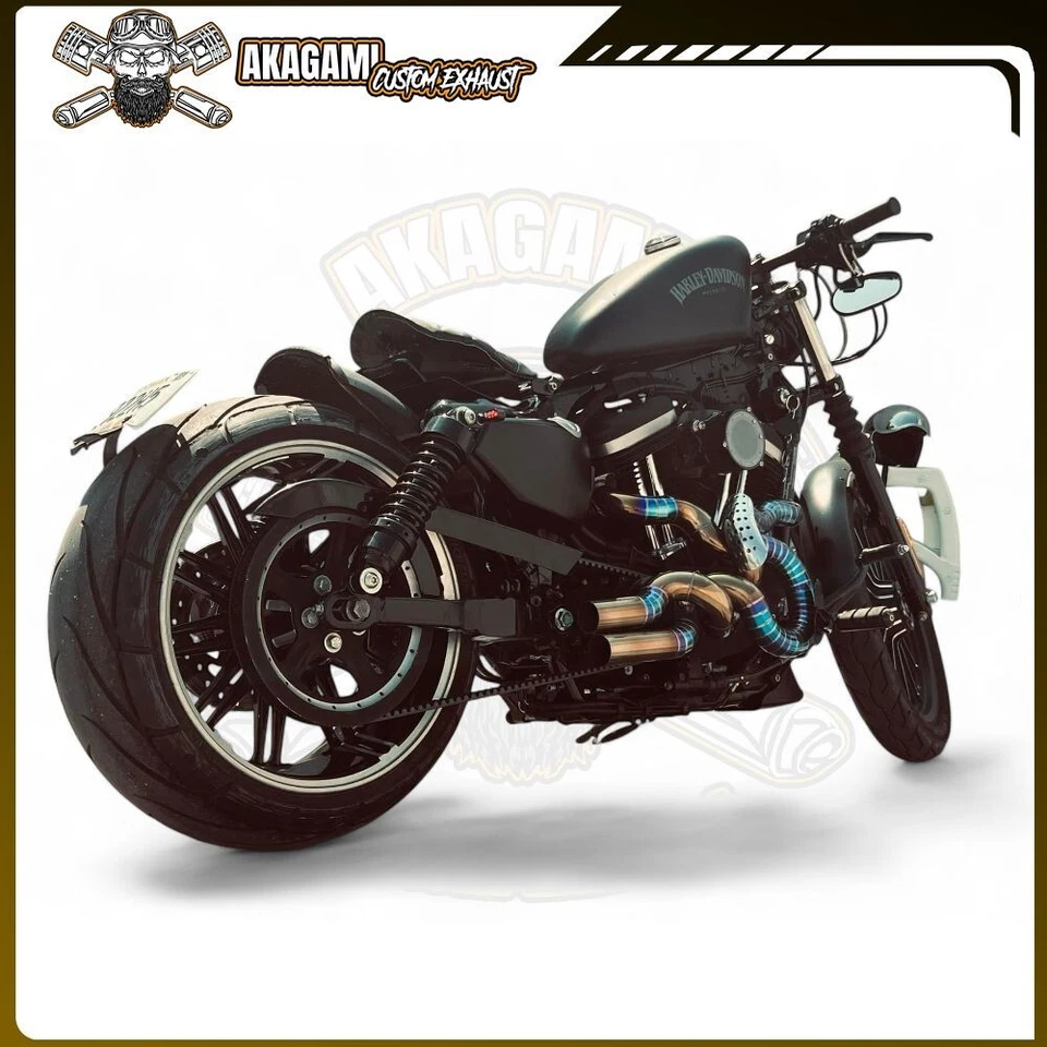 Escape personalizado apto para Harley Davidson Sportster Fourty Eight 2 en 2 solo un tubo Foto 3 de 4