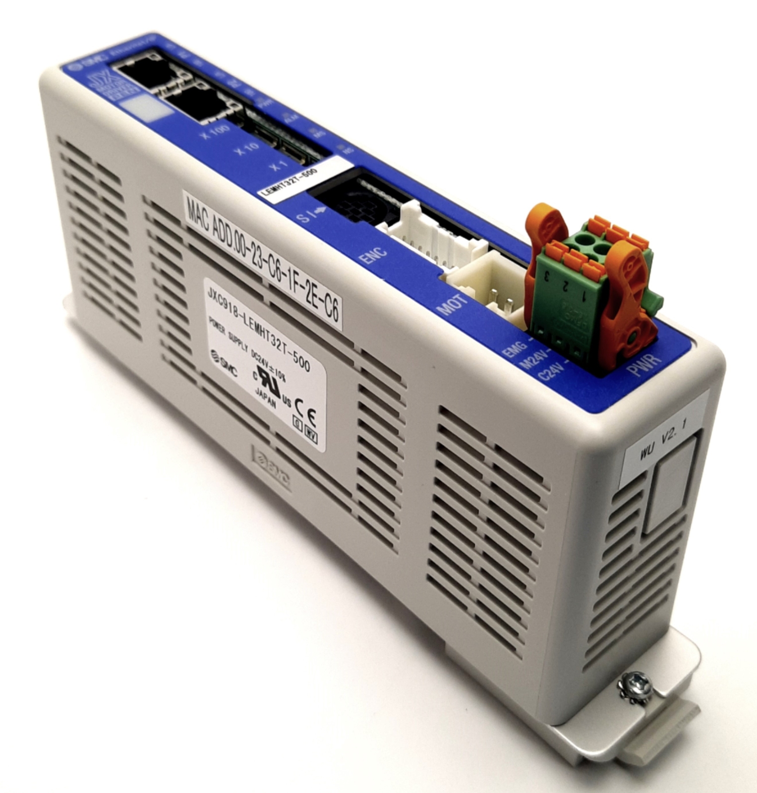 SMC JXC918-LEMHT32T-500 Ethernet/IP Step Motor Driver Actuator Controller 24VDC