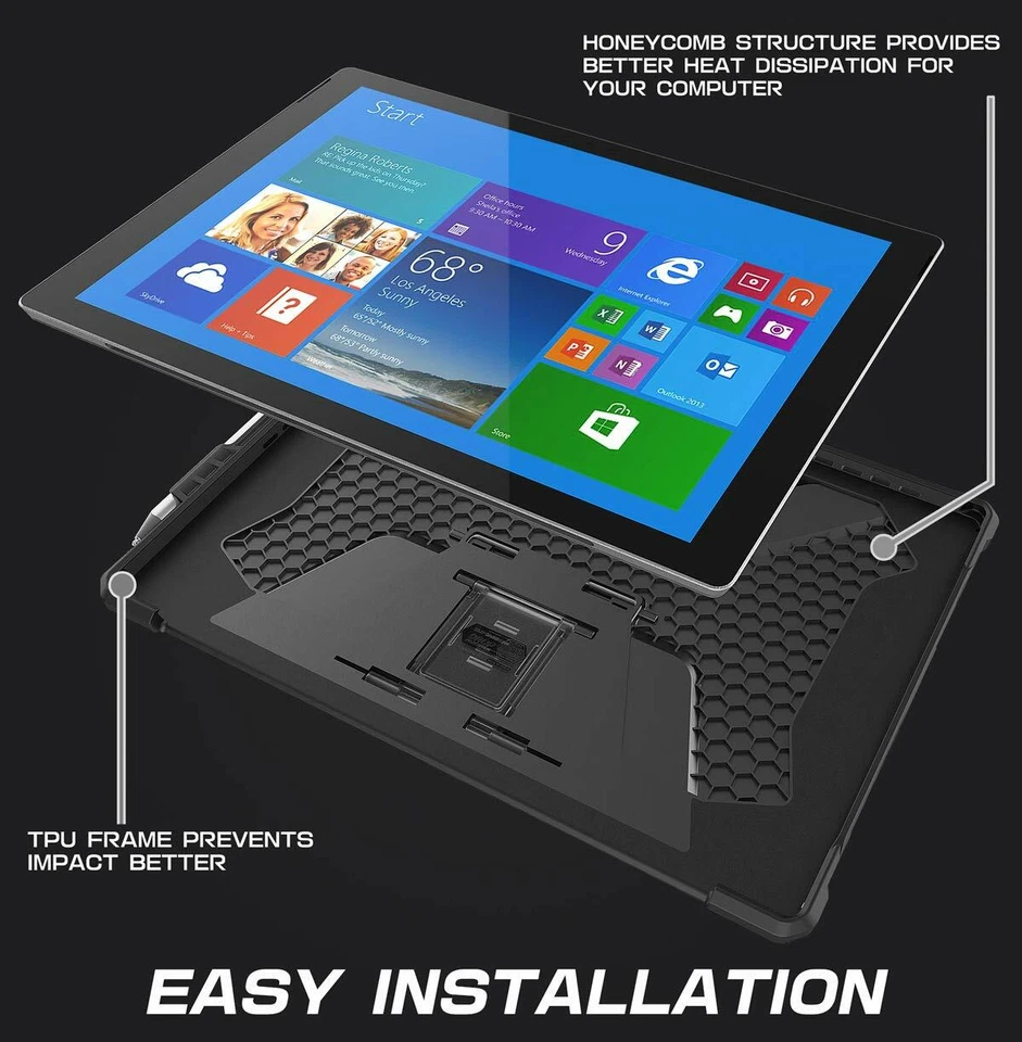 For Microsoft Surface Pro 7 6 5 4 LTE, SUPCASE with Kickstand Protective Case US - Image 4 of 4