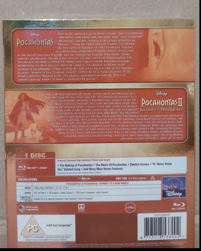 NEW - Pocahontas / Pocahontas II: Journey to a New World Blu-ray 1995-1998 [Disn - Picture 2 of 2