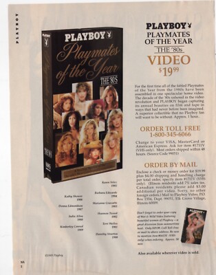 Vintage 1990s mag print ad PLAYBOY Playmates Of The Year The '80S Video
