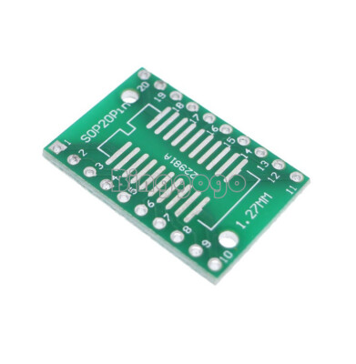 10Stk SOP20 SSOP20 TSSOP20 zu DIP20 1.27mm 0.65mm Adapter PCB Konverter Plate