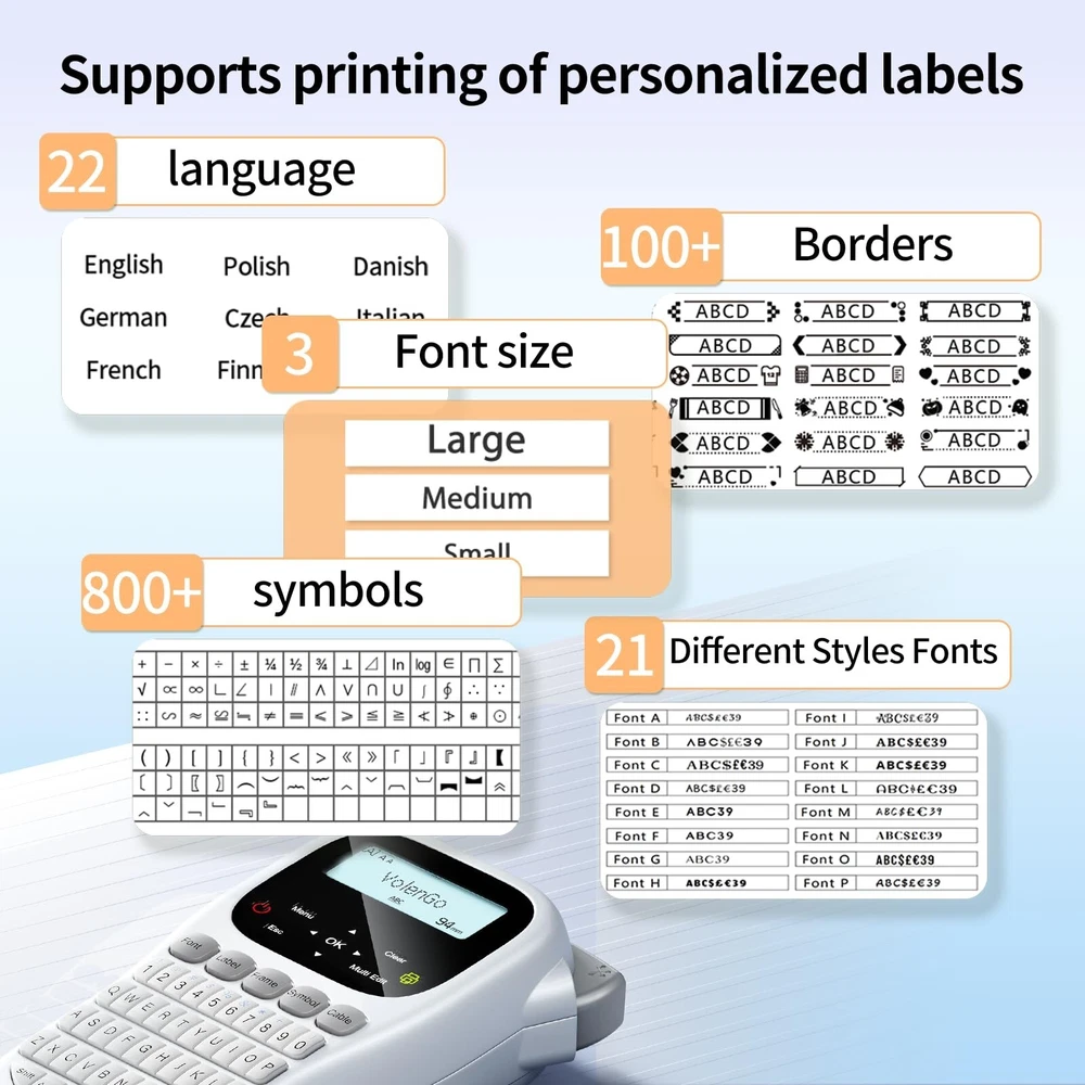 H1100 Waterproof Label Maker Machine with Tapes - Handheld Portable Design H1100 Waterproof Label Maker Machine with Tapes - Handheld Portable Design