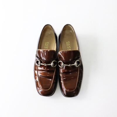 靴 GUCCI by Tom Ford l plate loafer Vintage Italian made 90's Gucci Tom Ford era patent leather