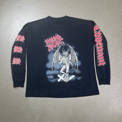 Vintage Morbid Angel Long Sleeve Band T Shirt XL 90s Covenant Tour