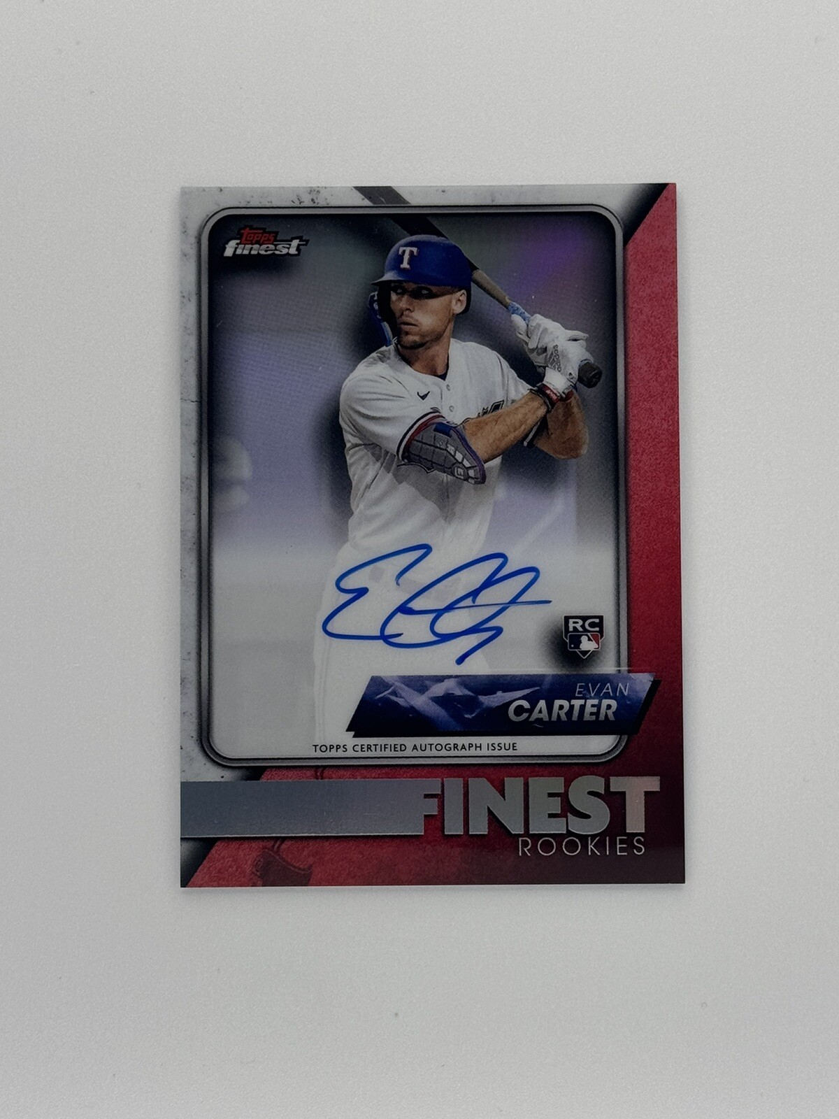 2024 Topps Finest (Finest Rookies) Auto Evan Carter Texas Rangers FR-EC
