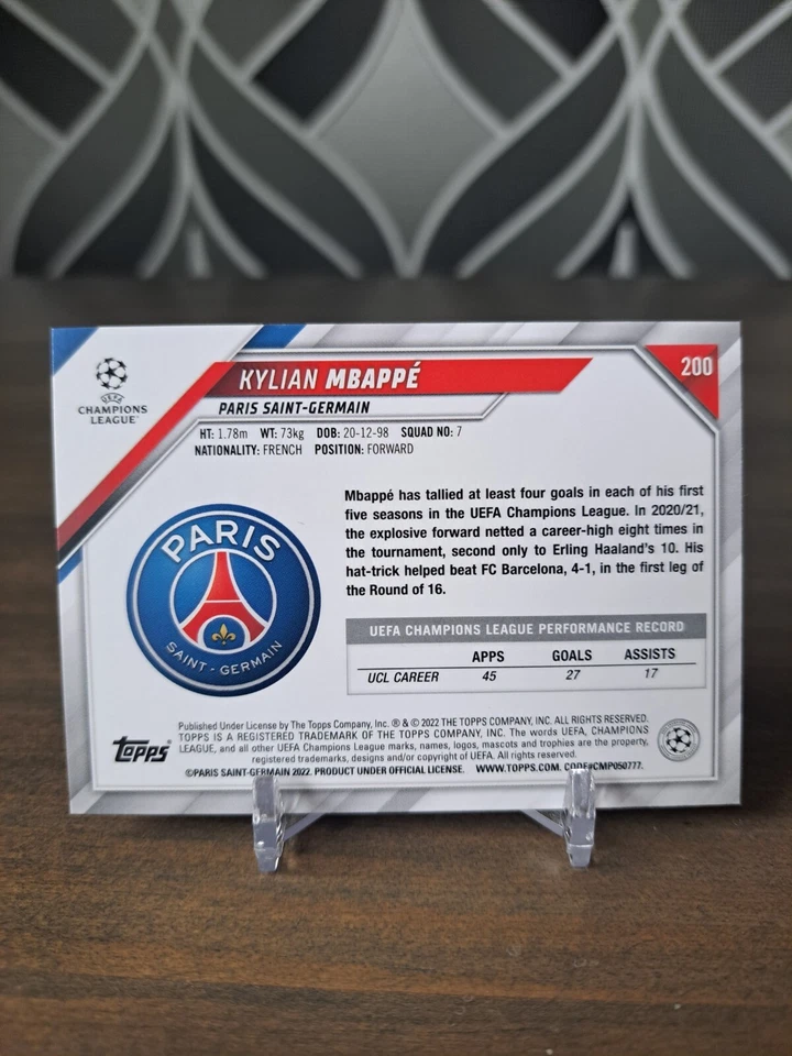 Kylian Mbappe 2021-22 Topps 200 STARBALL parallel PSG France Real Madrid - Image 2 of 2