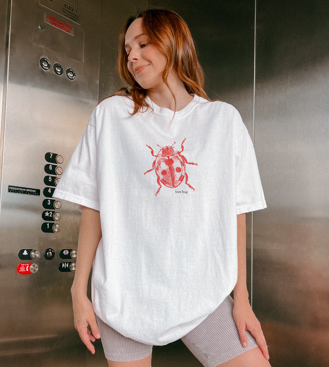 Ladybug Love Bug Graphic T-Shirt - Cute Women's Casual Top for
