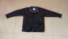 Vintage Nike Big Swoosh Logo M Zip Jacket Coat Black Embroidered Fleece Lined