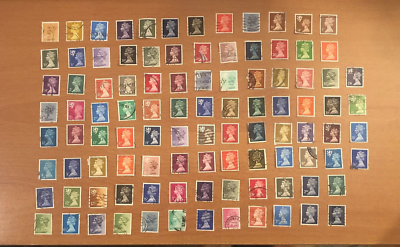 #ad Stamps Great Britain Lots of 100 plus Queen Elizabeth Machins see details. $4.25