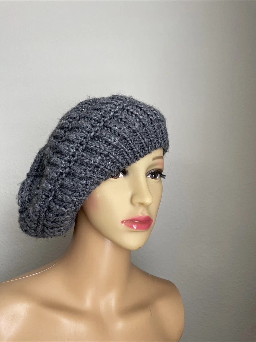 Maria Paola Calugi Wool Blend Beanie Hat Gray One Size EUC
