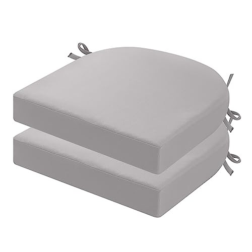 Outdoor Chair Cushions Set of 2, Thick 19x19x3 Inch (Pack of 2) Silver Grey - Bild 1 von 7