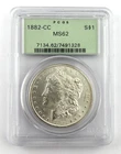1882-CC Morgan Silver Dollar PCGS MS62
