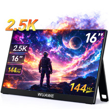 WUAWE 16" Portable Gaming Monitor 2.5K 2560x1600 144Hz IPS Laptop Second Screen