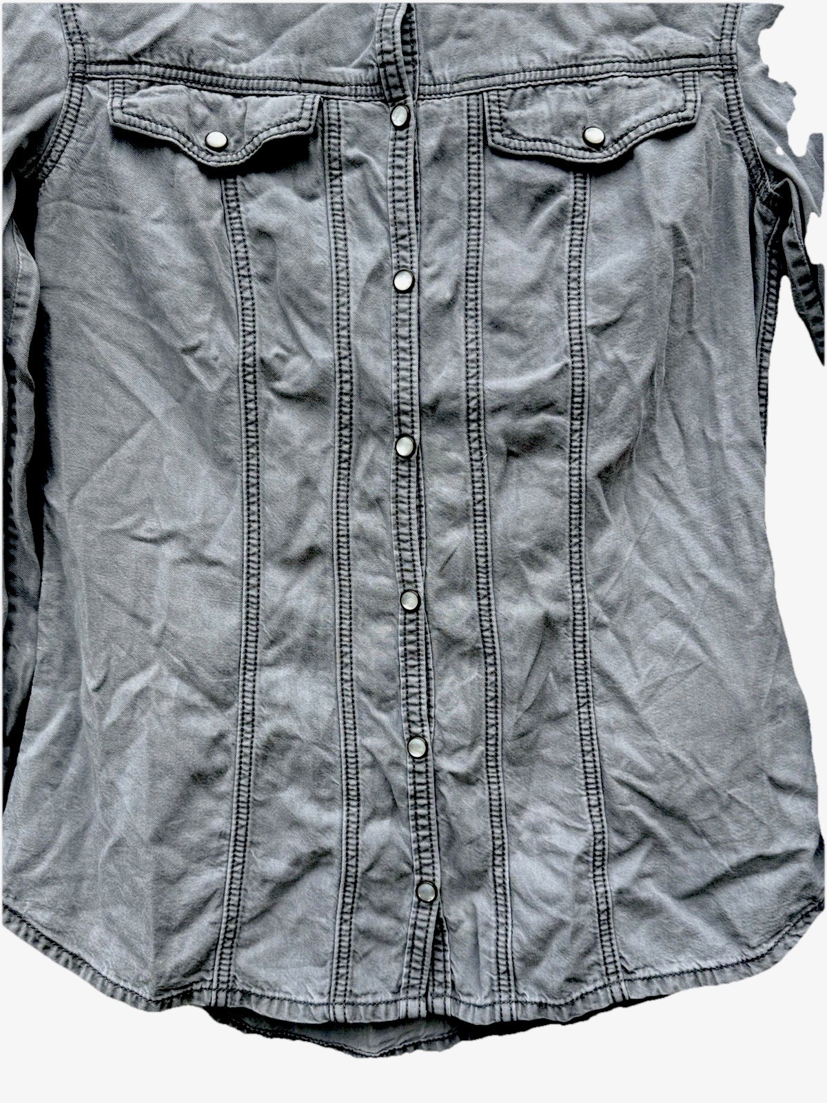 BURBERRY Brit Solid Button Blouse in  Gray Shades… - image 2