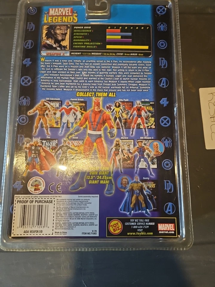 NEW TOYBIZ MARVEL LEGENDS GIANT MAN SERIES WEAPON X 6" BURNT VARIANT FIGURE! C75 - Изображение 2 из 2