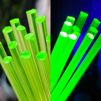 1pc Uranium Glass Rod Two Colors Yellow Green Lampworking Flamework Soft Glass
