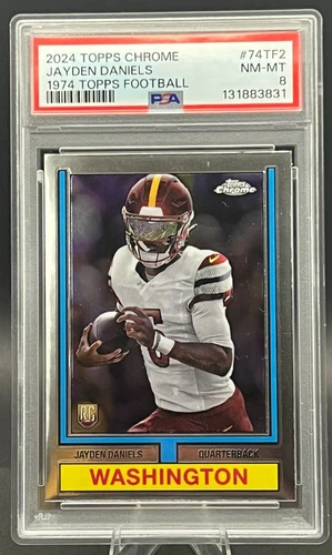 Jayden Daniels 2024 Topps Chrome 1974 Topps Football #74TF2 PSA 8 NM/MT
