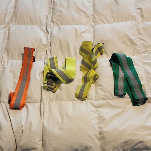 Reflective Adjustable Running Safety Belts Neon Orange Yellow Green Set of 3