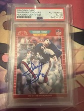 THURMAN THOMAS Signed 1989 Pro Set ROOKIE Football Card BILLS PSA Auto. rookie card picture