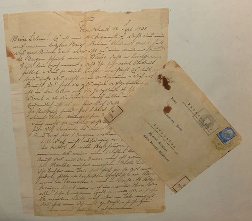 1938 Pre WWII Germany Frankfurt to Palestine Israel Letter Cover Jewish BAUM