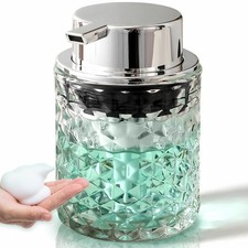 Foaming Hand Soap Dispenser, Refillable Clear Glass Pump Bottles for Liquid or L