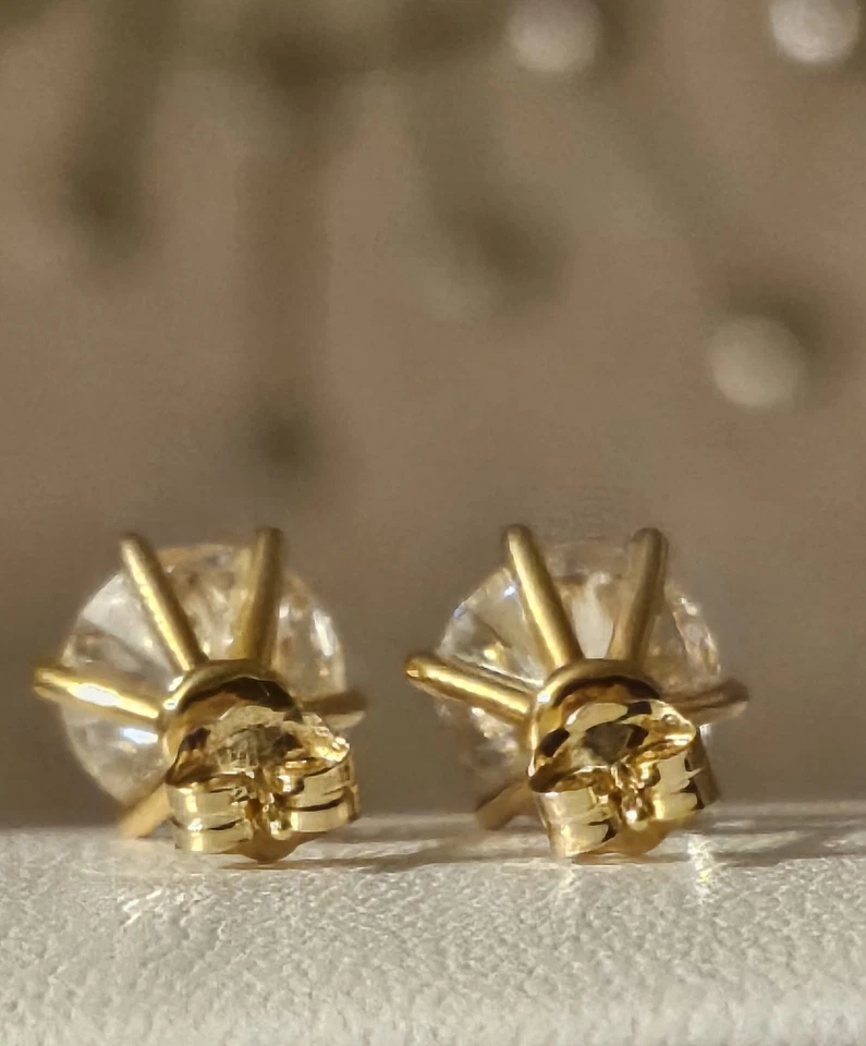 Boucles d'oreilles 18 carats Or jaune  Diamant 2cts  - Imagen 2 de 4