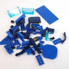 LEGO Parts - Assorted Blue, Bulk Pieces - QTY 75 pc Trans-Light Dark