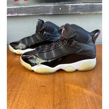 Nike Air Jordan 6 Rings Black Red Youth Sneakers Size 2Y
