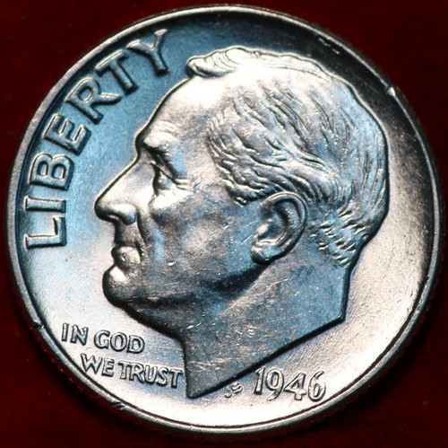 Uncirculated 1946 Philadelphia Mint Silver Roosevelt Dime - 第 1/2 張圖片