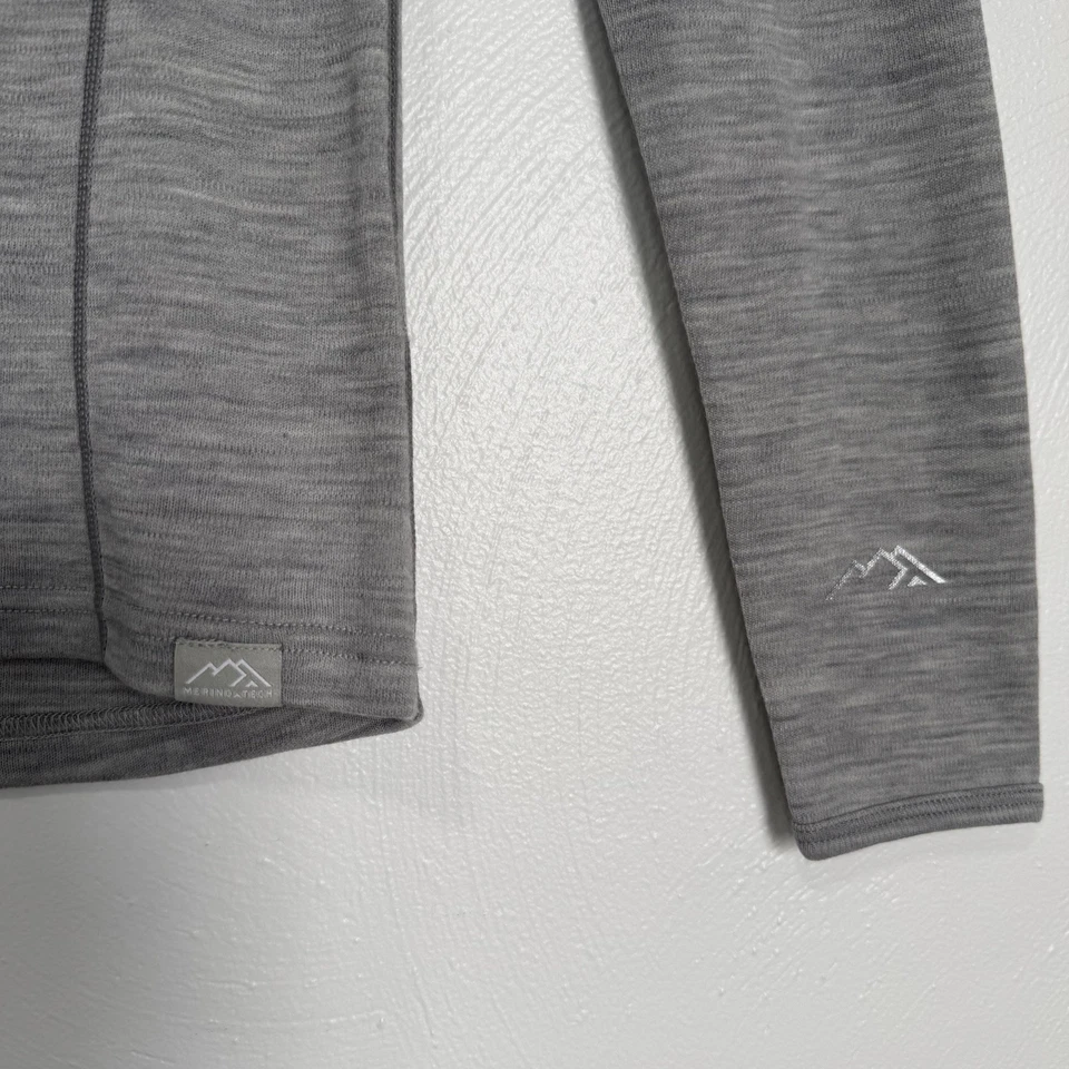 Merino Tech 250G Midweight Thermal Base Layer Shirt Women’s Medium Gray NEW - Image 3 of 4