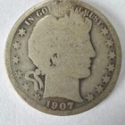 US Coin Half Dollar 50c Barber 1907O Circulated