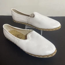 Sabah Loafers White Slip On Shoes Mens Sz 43 US 11 Turkish Casual Handmade Leath