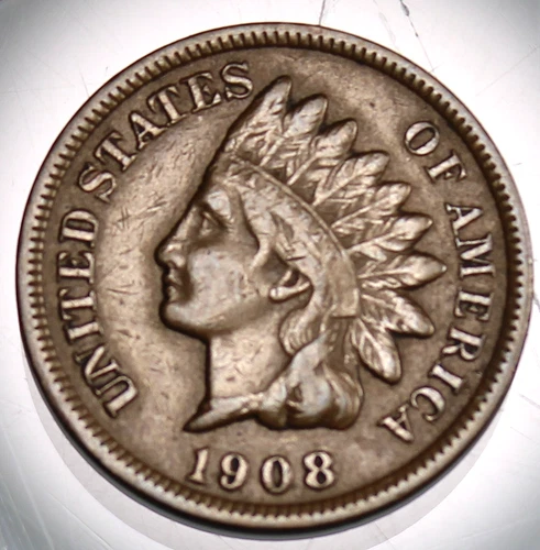 1908 S Indian Head Cent - Fine+ !!