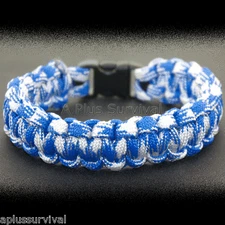 Rocky Mountain Blue & White Camo Paracord Survival Bracelet - Made in the USA