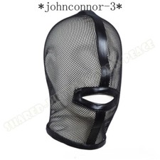 Newest Open Mouth Binding Party Hood Unisex Binding Fetish Slave Headgear Mask