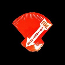    25-SIGN 4" X 12 SELF-ADHESIVE VINYL "FIRE EXTINGUISHER ARROW" SIGNS...NEW
