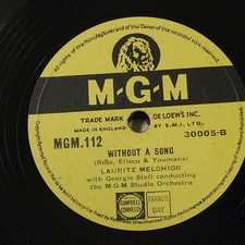 78rpm LAURITZ MELCHIOR without a song / for you alone