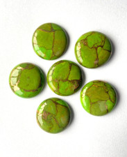  WHOLESALE GREEN COPPER TURQUOISE CABOCHON ROUND SHAPE LOOSE GEMSTONE JEWELLERY