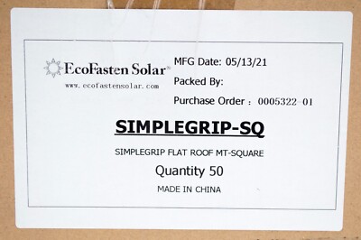 Ecofasten Solar - SIMPLEGRIP-SQ - SIMPLEGRIP FLAT ROOF MT-SQUARE