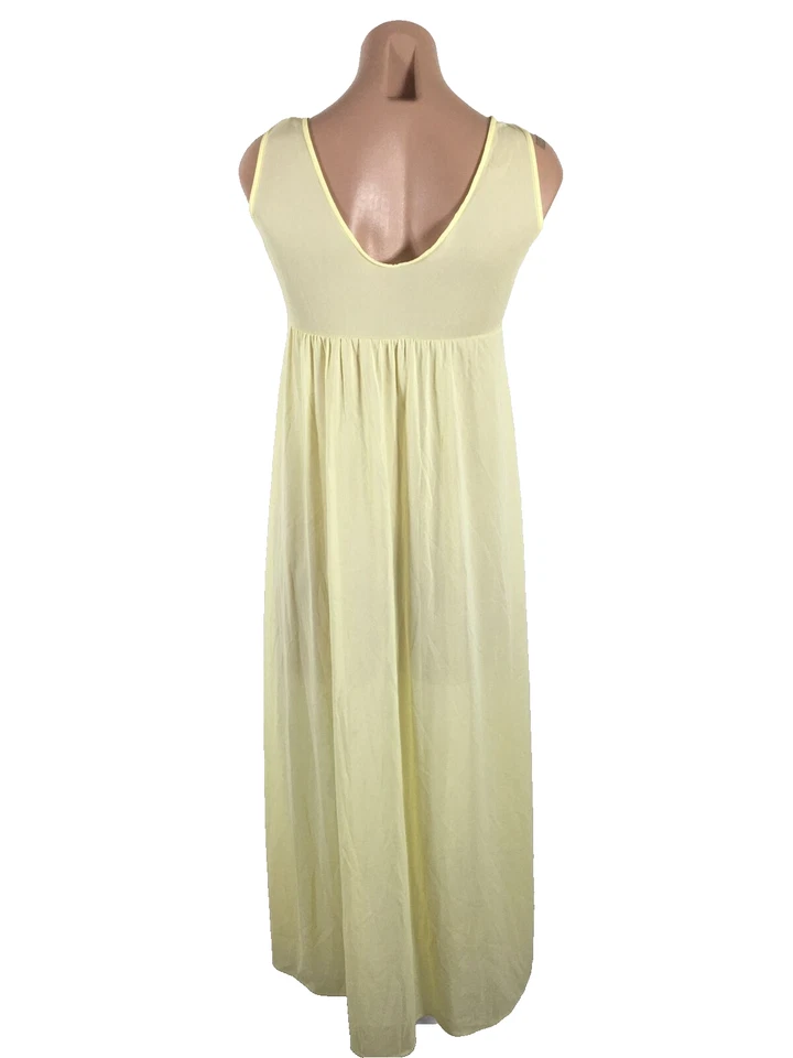 Conjunto de bata vintage Sears Peignoir transparente de doble capa de gasa amarilla S 32-34 Foto 4 de 4