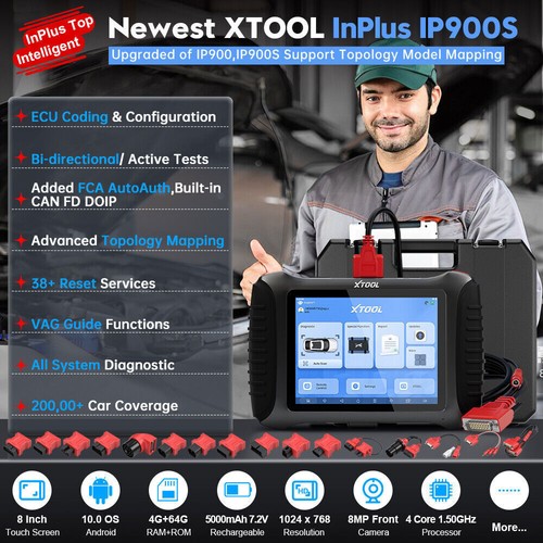 XTOOL IP900S OBD2 Escáner Sistema Completo Herramienta de Diagnóstico Programador K.ey 41+ Restablecimiento - Imagen 2 de 16