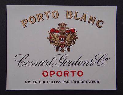 Old label PORTO white COSSART GORDON PORTO French label