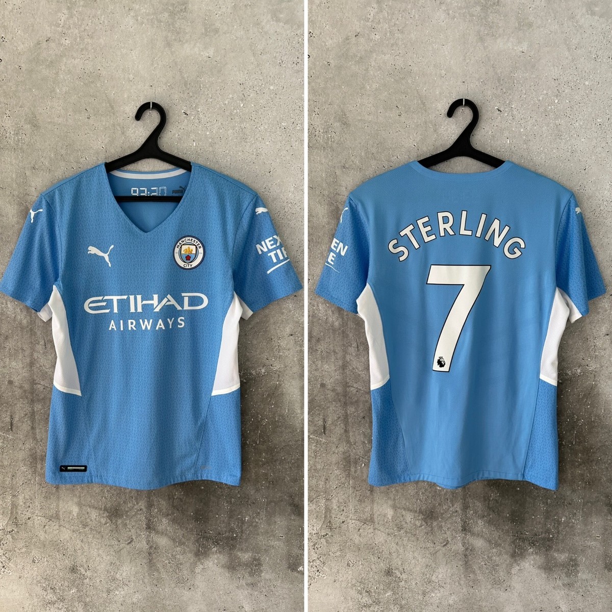 ウェア MANCHESTER CITY PUMA 20/21 7 STERLING MANCHESTER CITY 2021 2022 PLAYER ISSUE HOME FOOTBALL SHIRT